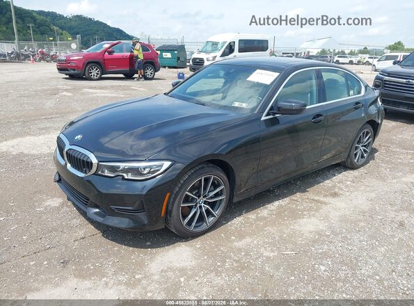 3MW5R7J05L8B07863 2020 BMW 3 SERIES Black Առջևի ձախ երեք քառորդ տեսարան