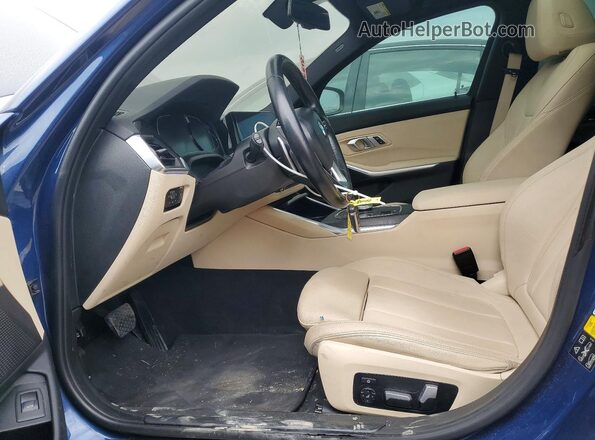 3MW5R7J06M8B73193 2021 BMW 3 SERIES Blue Front interior view