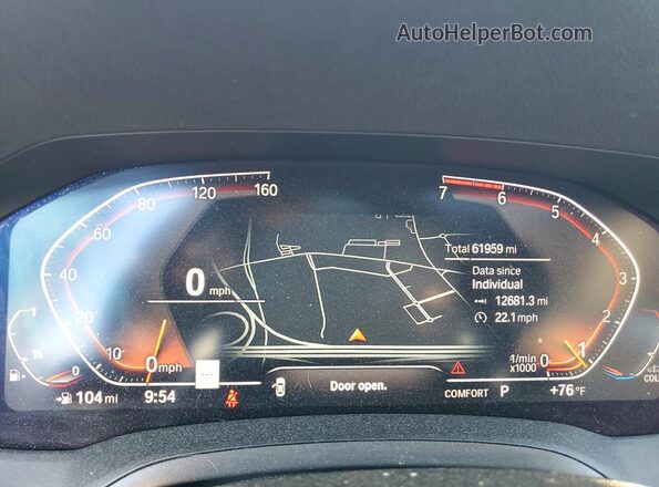 3MW5R7J07M8B87555 2021 BMW 3 SERIES Синий Вид щитка приборов