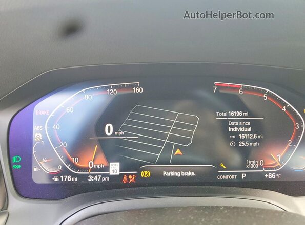 3MW5R7J0XM8B79675 2021 BMW 3 SERIES White Вид щитка приладів