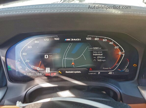 3MW5U7J04M8B51997 2021 BMW M3 Black Вид щитка приладів