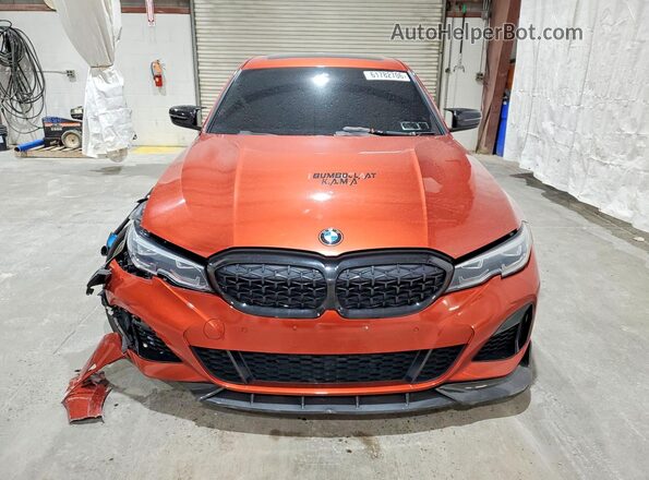 3MW5U9J04M8B92187 2021 BMW M3 Orange Դիմացի տեսք