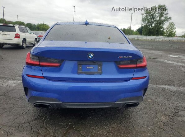 3MW5U9J05M8B67993 2021 BMW M3 Blue Вид ззаду