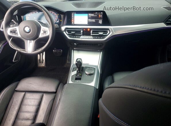 3MW5U9J05M8B67993 2021 BMW M3 Blue Вид панелі приладів