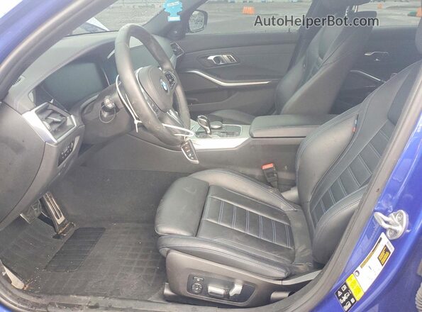 3MW5U9J05M8B67993 2021 BMW M3 Blue Вид салону спереду