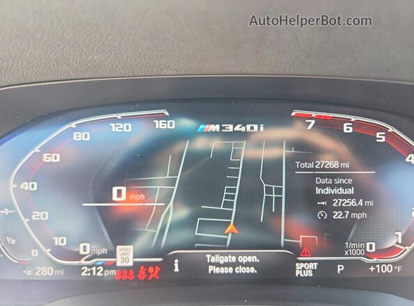 3MW5U9J07N8C62864 2022 BMW M3 Синий Вид щитка приборов