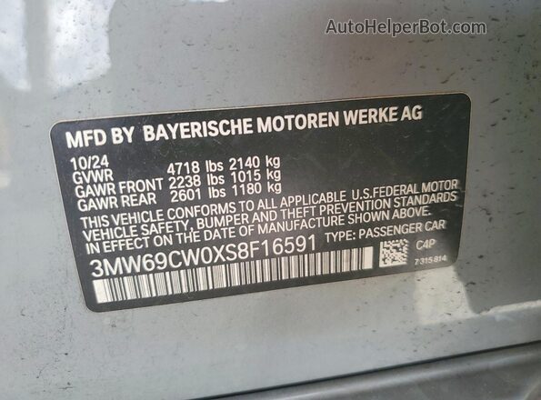 3MW69CW0XS8F16591 2025 BMW 3 SERIES White Engine compartment view