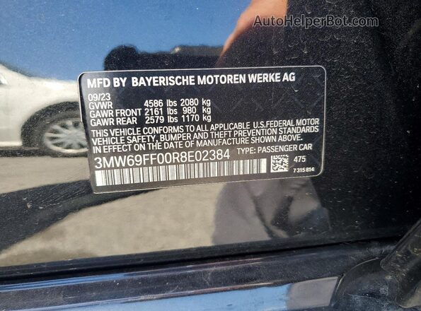 3MW69FF00R8E02384 2024 BMW 3 SERIES Black Вид підкапотного простору