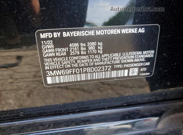 3MW69FF01P8D02372 2023 BMW 3 SERIES Black Engine compartment view