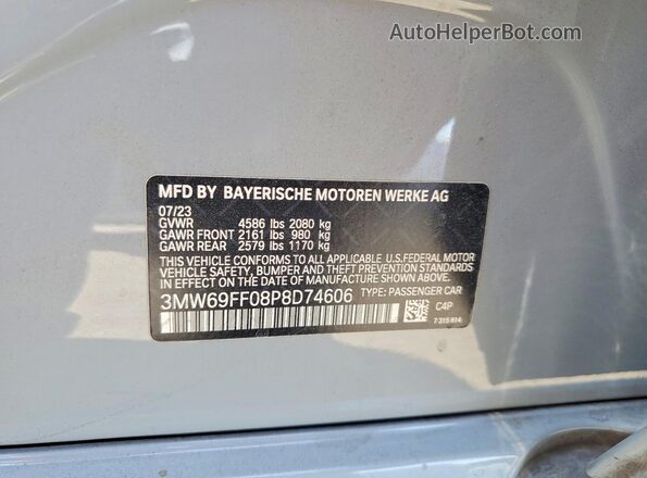 3MW69FF08P8D74606 2023 BMW 3 SERIES Gray Widok komory silnika
