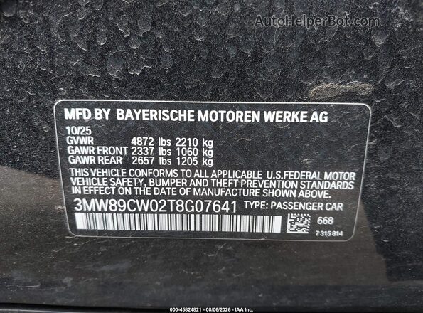 3MW89CW02T8G07641 2026 BMW 3 SERIES Черный Вид подкапотного пространства