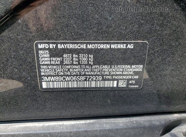 3MW89CW06S8F72939 2025 BMW 3 SERIES Black Вид підкапотного простору