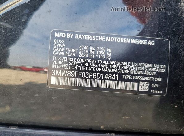 3MW89FF03P8D14841 2023 BMW 3 SERIES Черный Вид подкапотного пространства