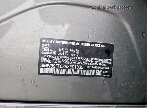 3MW89FF03R8E01335 2024 BMW 3 SERIES Silver Widok komory silnika