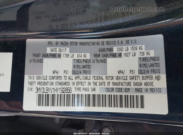 3MYDLBYV1HY192858 2017 TOYOTA YARIS IA Blue Вид підкапотного простору
