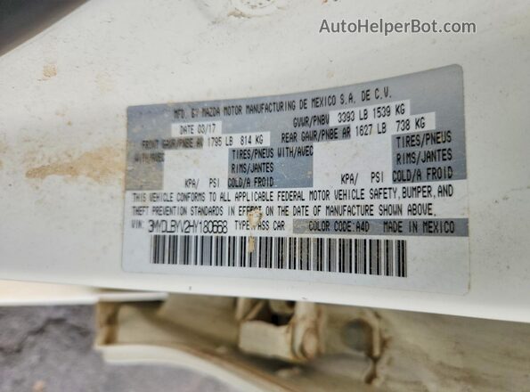 3MYDLBYV2HY180668 2017 TOYOTA YARIS White Շարժիչի բաժամունքի տեսք