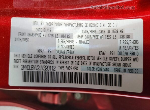 3MYDLBYV2JY320112 2018 TOYOTA YARIS Red Engine compartment view
