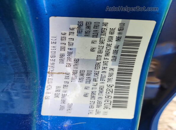 3MYDLBYV5KY528146 2019 TOYOTA YARIS Blue Widok naklejki z numerem VIN