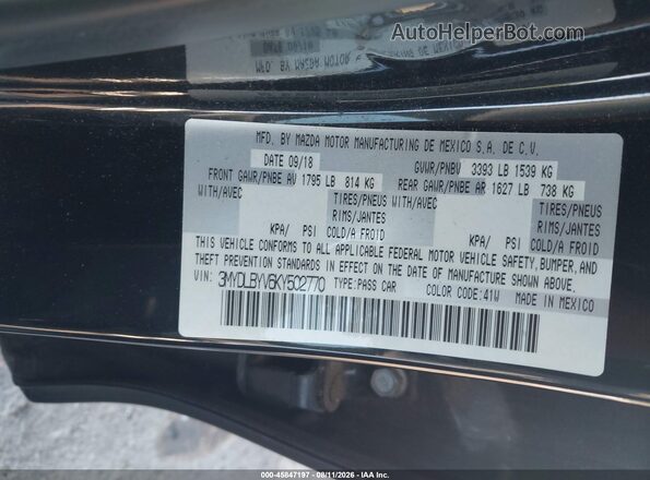 3MYDLBYV6KY502770 2019 TOYOTA YARIS Черный Вид подкапотного пространства