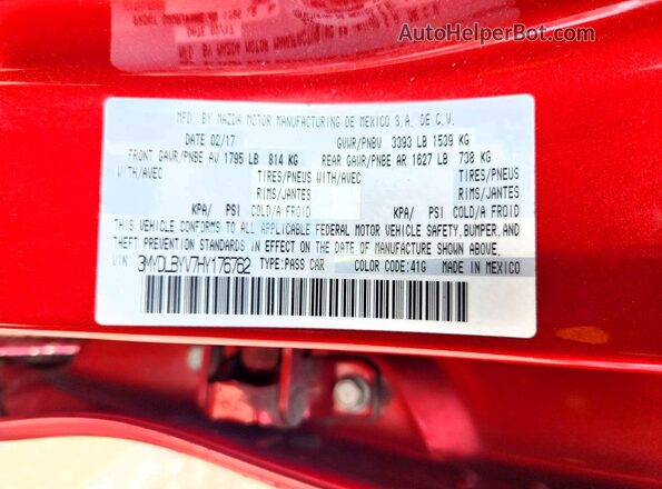 3MYDLBYV7HY176762 2017 TOYOTA YARIS Red Engine compartment view