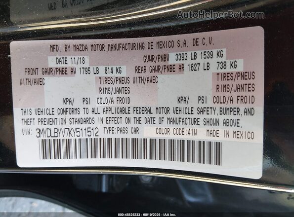 3MYDLBYV7KY511512 2019 TOYOTA YARIS Black Շարժիչի բաժամունքի տեսք