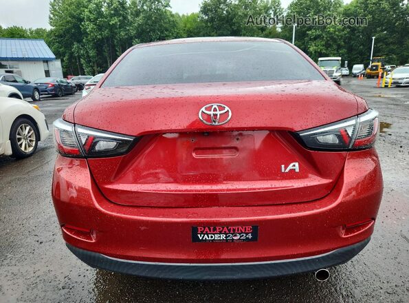 3MYDLBYV9HY183261 2017 TOYOTA YARIS Red Rear view