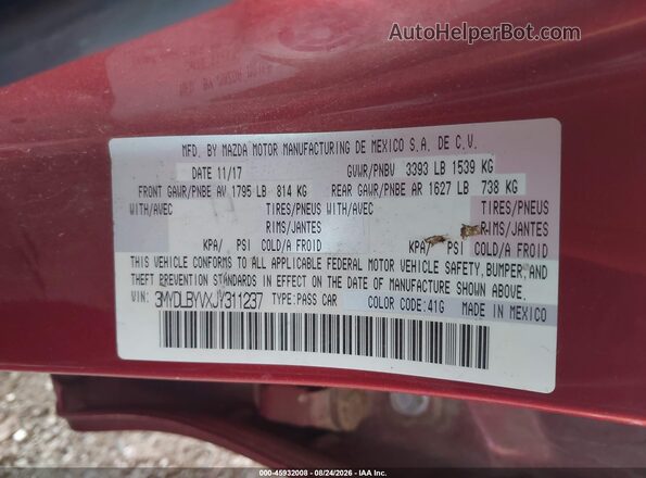 3MYDLBYVXJY311237 2018 TOYOTA YARIS IA Red ძრავის განყოფილების ხედი