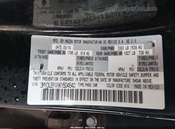 3MYDLBYVXKY504540 2019 TOYOTA YARIS Черный Вид подкапотного пространства