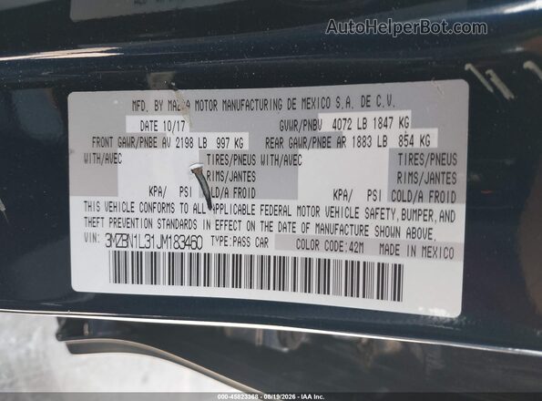 3MZBN1L31JM183460 2018 MAZDA 3 Dark Blue Շարժիչի բաժամունքի տեսք