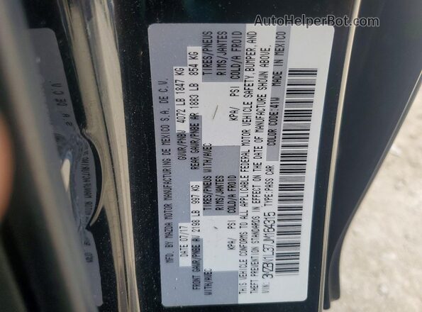 3MZBN1L37JM164315 2018 MAZDA 3 Black VIN sticker view