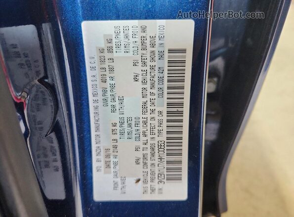 3MZBN1U7XHM100653 2017 MAZDA 3 Blue Engine compartment view