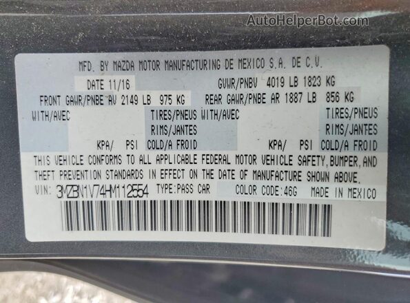 3MZBN1V74HM112554 2017 MAZDA 3 Gray Engine compartment view