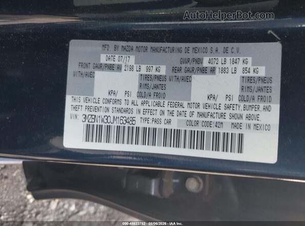 3MZBN1W30JM163485 2018 MAZDA 3 Blue Շարժիչի բաժամունքի տեսք