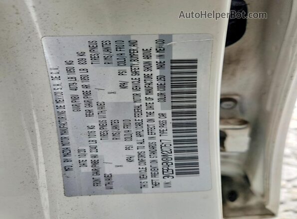 3MZBPABM8MM207617 2021 MAZDA 3 White Widok naklejki z numerem VIN
