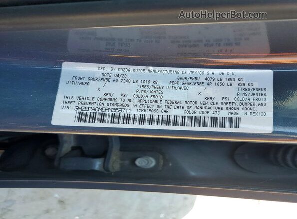 3MZBPACM5PM369711 2023 MAZDA 3 Gray ძრავის განყოფილების ხედი