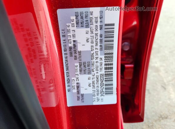 3MZBPACM9SM460098 2025 MAZDA 3 Red Vista del compartimento del motor