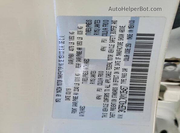 3MZBPADL7KM105467 2019 MAZDA 3 White VIN sticker view