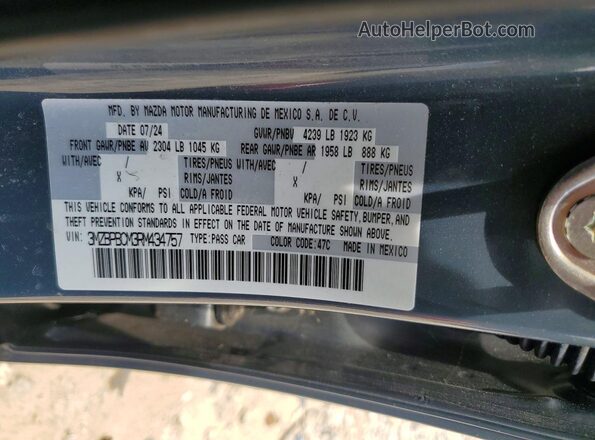 3MZBPBCM3RM434757 2024 MAZDA 3 Синий Вид подкапотного пространства