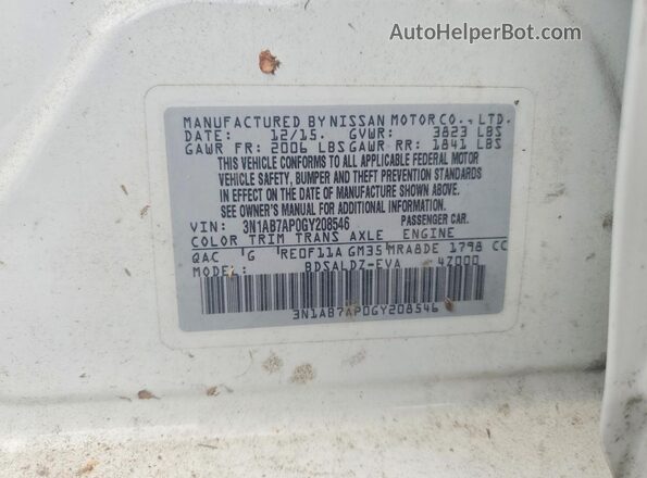 3N1AB7AP0GY208546 2016 NISSAN SENTRA White Շարժիչի բաժամունքի տեսք