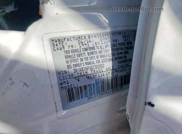 3N1AB7AP0GY300692 2016 NISSAN SENTRA White Widok komory silnika