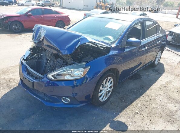 3N1AB7AP0JY225287 2018 NISSAN SENTRA Blue Առջևի ձախ երեք քառորդ տեսարան