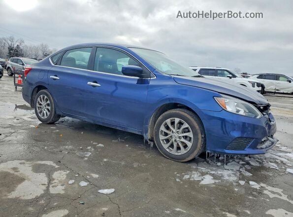 3N1AB7AP0KY222603 2019 NISSAN SENTRA Синий Передняя правая четверть