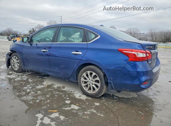 3N1AB7AP0KY222603 2019 NISSAN SENTRA Синий Задняя левая четверть