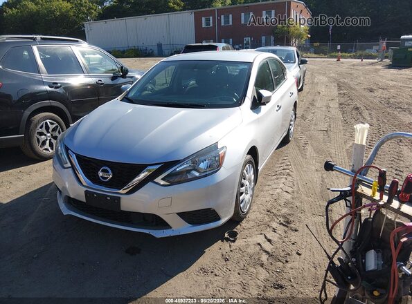 3N1AB7AP0KY234489 2019 NISSAN SENTRA Серебряный Передняя левая четверть
