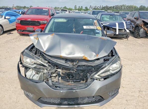 3N1AB7AP0KY253642 2019 NISSAN SENTRA Gray Front view