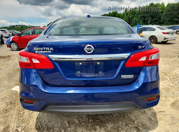 3N1AB7AP0KY265130 2019 NISSAN SENTRA Blue Rear view