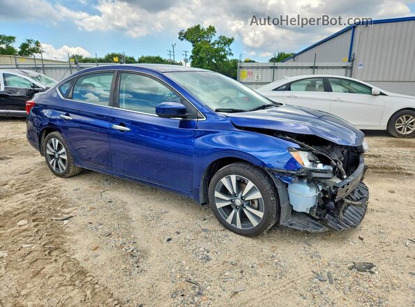 3N1AB7AP0KY265130 2019 NISSAN SENTRA Blue Front right