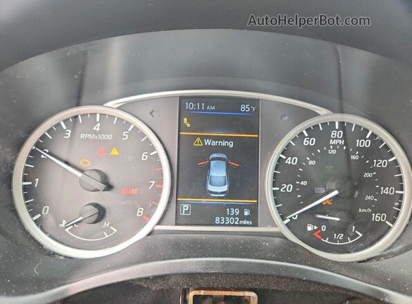 3N1AB7AP0KY279142 2019 NISSAN SENTRA Silver Вид щитка приладів