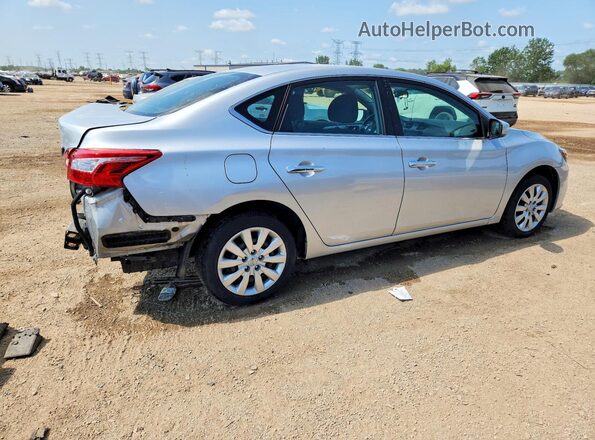 3N1AB7AP0KY283417 2019 NISSAN SENTRA Серебряный Задняя правая четверть