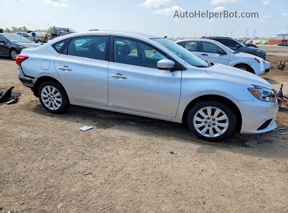 3N1AB7AP0KY283417 2019 NISSAN SENTRA Серебряный Передняя правая четверть